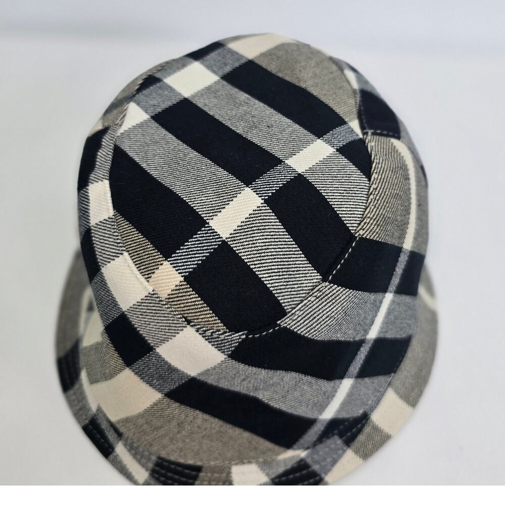 Burberry Nova Check Bucket Hat Leather Strap Brim NWT Size M - Picture 7 of 9